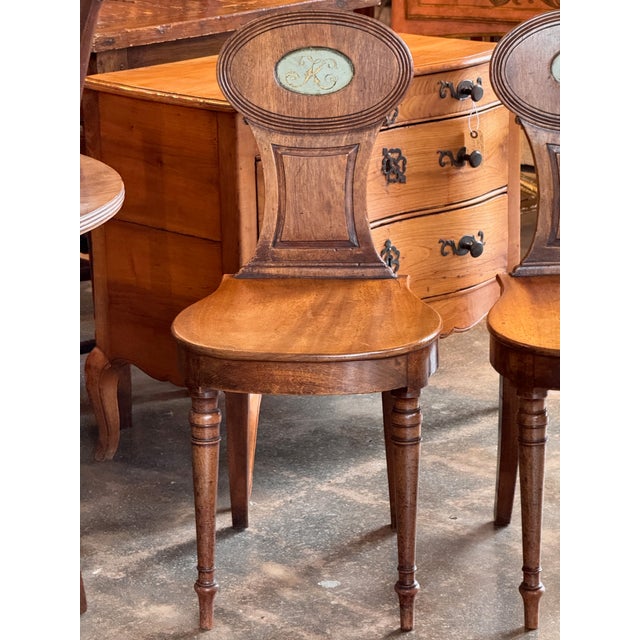 Pair of 19th Century English Hall Chairs For Sale - Image 6 of 14