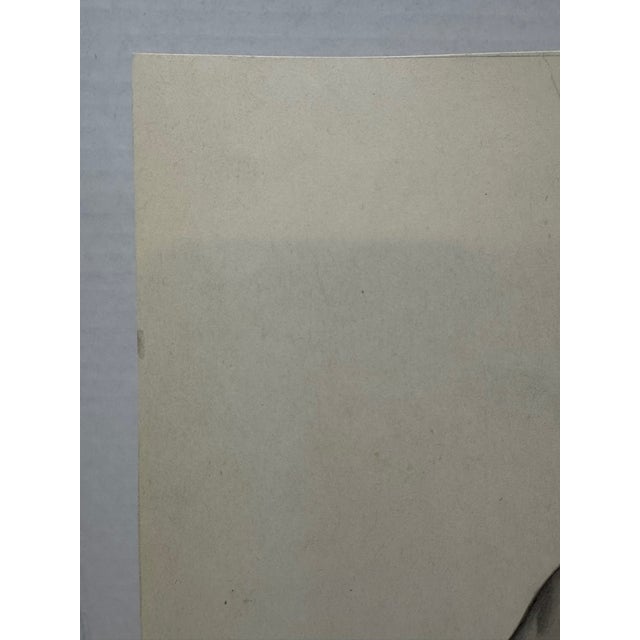 1940s Original t.e. Schrock Signed Graphite Illustration of Seated Woman in Beachwear, 10¼ × 8¼ In. For Sale - Image 4 of 6