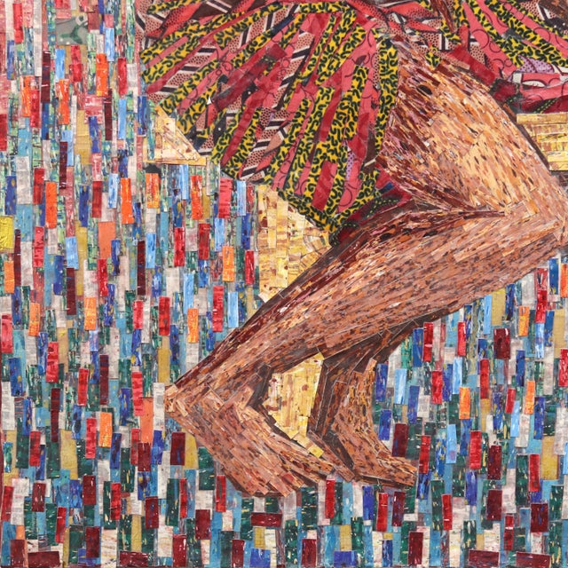 Textile Le Danse De Moribayassa #1 - Large Original Contemporary Mixed Media Painting on Canvas by Amadou Opa Bathily For Sale - Image 7 of 10
