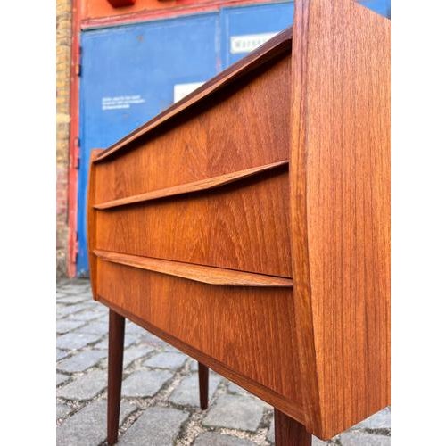 This small chest of drawers from Denmark, which also makes an excellent bedside table, is a prime example of timeless mid-...