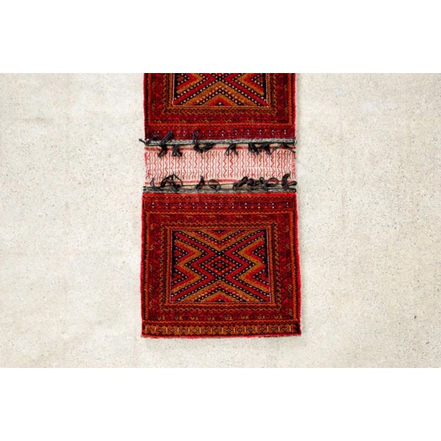 Vintage Red Wool Afghan Baluchistan Tribal Saddlebag For Sale In Detroit - Image 6 of 11