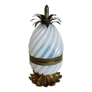 French Opaline Savon De Boule Pineapple Inkwell For Sale