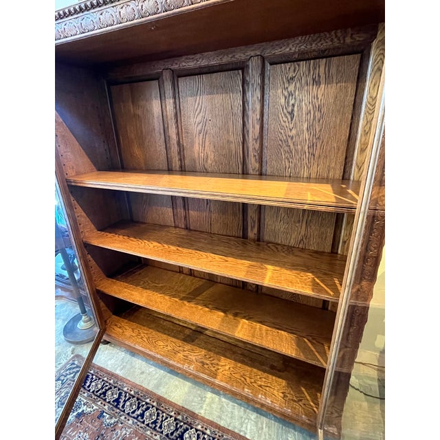Late 19th Century Late 19th Century Large American Oak Bookcase For Sale - Image 5 of 6