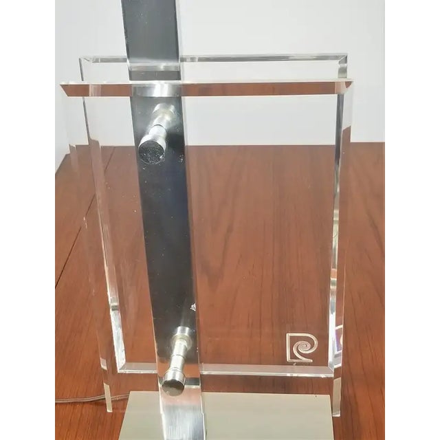 Pierre Cardin Signed Lucite Table Lamp Mid Century Modern 1970s For Sale In New York - Image 6 of 12