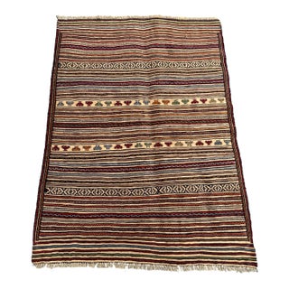 Flat Weave Afghan Sumak Kilim Rug For Sale