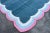 Not Yet Made - Made To Order Handmade Cotton 4 Sided Scalloped Rug Celadon Blue With Cream and Pink Border - 8'x10' For Sale - Image 5 of 10