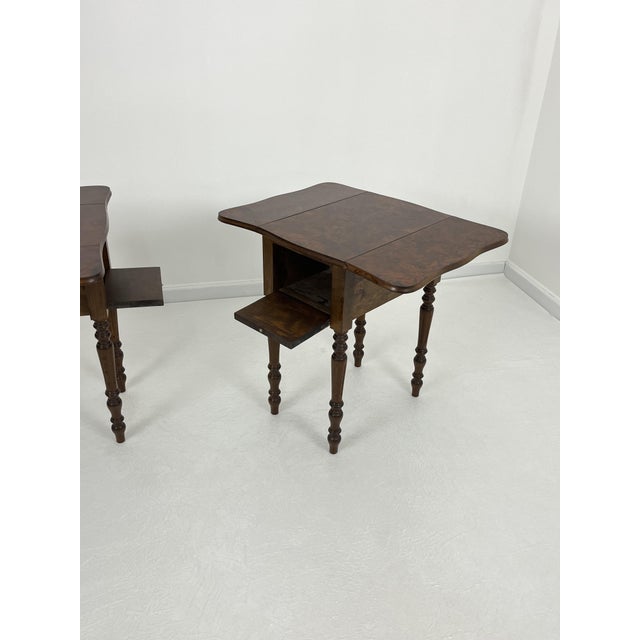 Victorian Style Folding Bedside Tables, 1960s, Set of 2 For Sale - Image 9 of 10