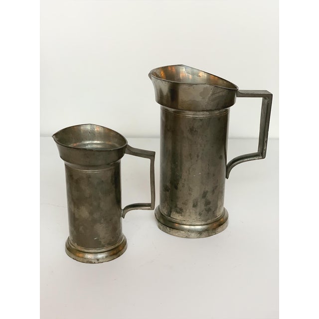 Metal Antique & Vintage Pewter Measuring Cups - A Set of 9 For Sale - Image 7 of 16
