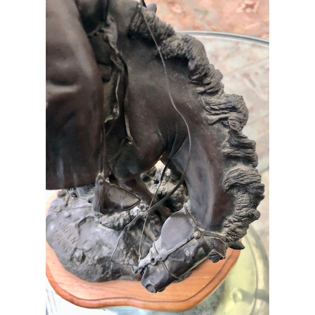 Metal 1970s "Green Bronc” Bronze by James P. Regimbal For Sale - Image 7 of 11