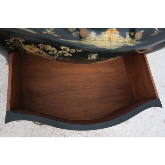Italian Hand Paint Decorated Chinoiserie Commode Chest For Sale - Image 4 of 17