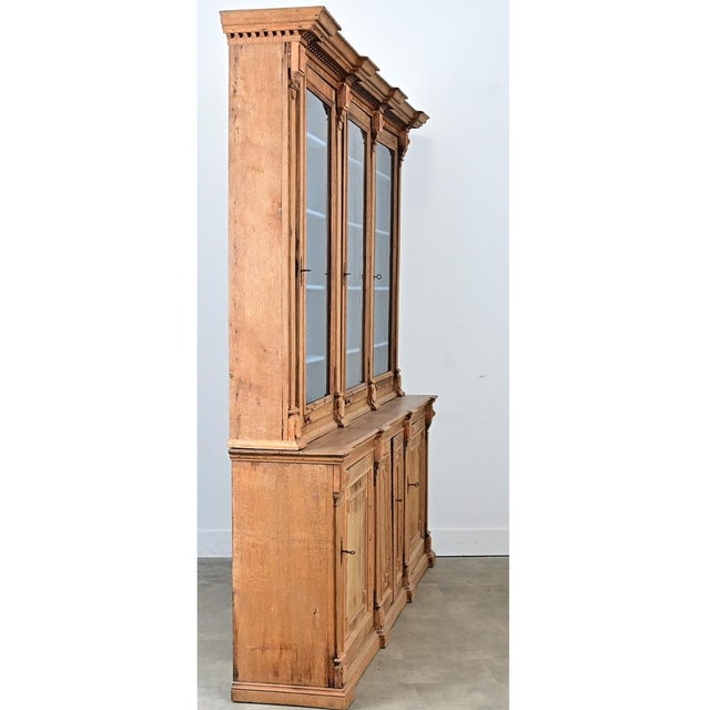 French 19th Century Stripped Oak Bibliotheque For Sale - Image 15 of 15