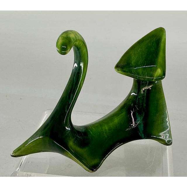 Ceramic Mid Century Ceramic Abstract Cat Figurine For Sale - Image 7 of 9