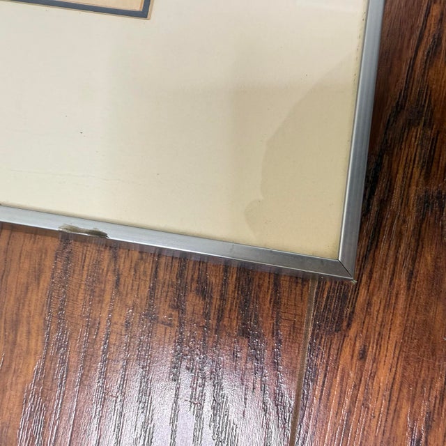 1950s Signed & Framed Lithograph Art Bon Soir by Erté Lady with Blue Dress Art Deco Style For Sale - Image 9 of 12