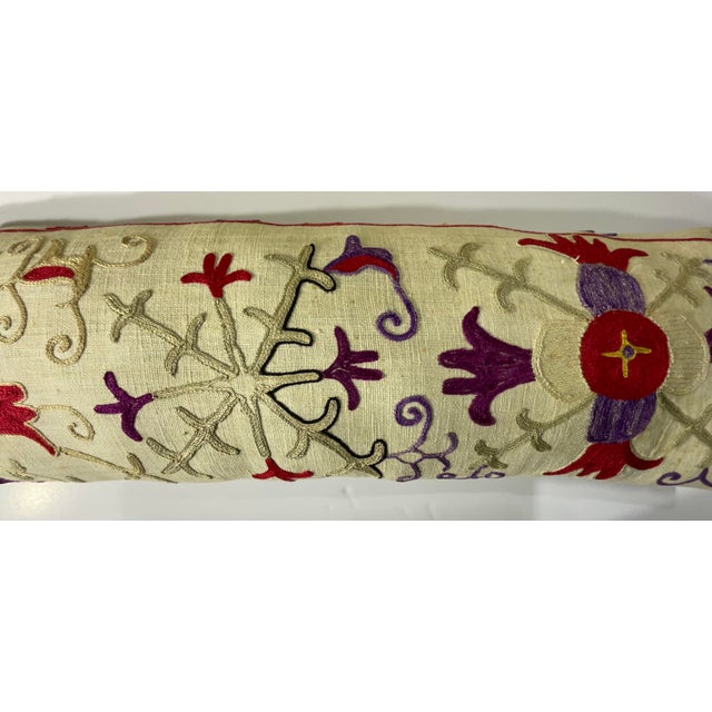 Antique Hand-Embroidered Suzani Pillow - a Piece of Art For Sale - Image 11 of 12