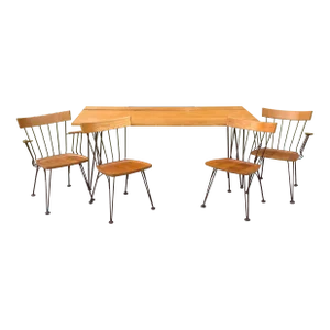 1950s Lee Woodard "Allegro" Mid-Century Modern 5 Piece Dining Room Set