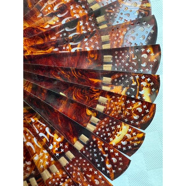 Vintage Petite Tortoise Shell Fan For Sale - Image 9 of 11