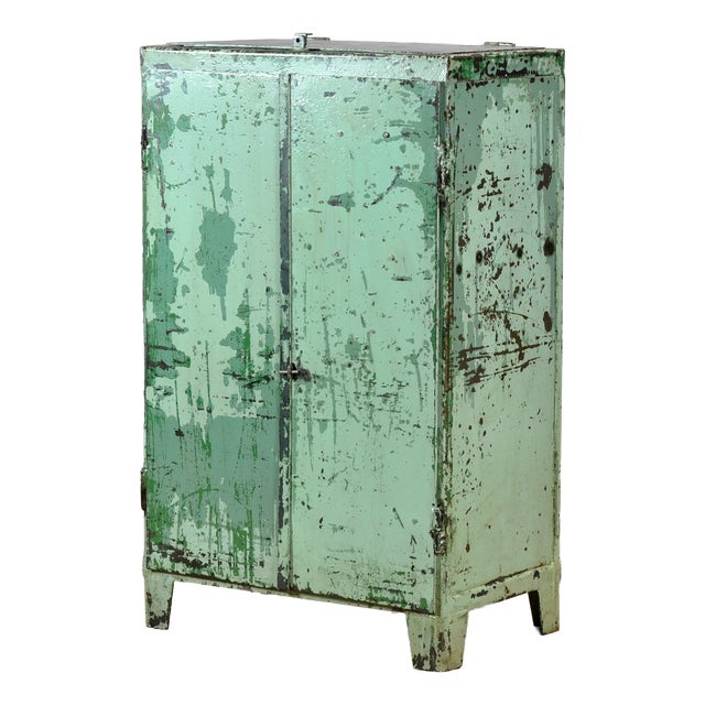 Vintage Industrial Iron Cabinet, 1970s For Sale