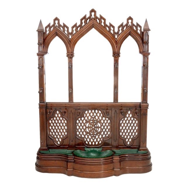 American Gothic Style Rosewood Hall Tree For Sale