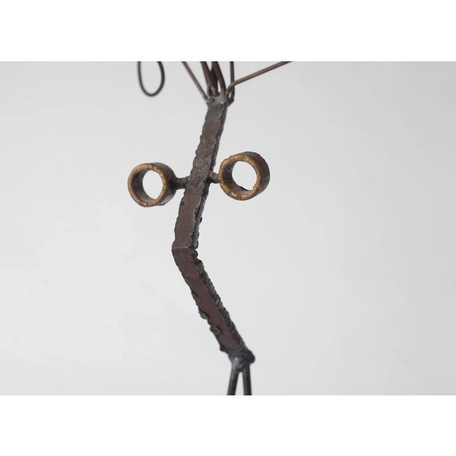 Metal Mid 20th Century Abstract Brutalist Style Mixed Metal Bird Sculpture For Sale - Image 7 of 12