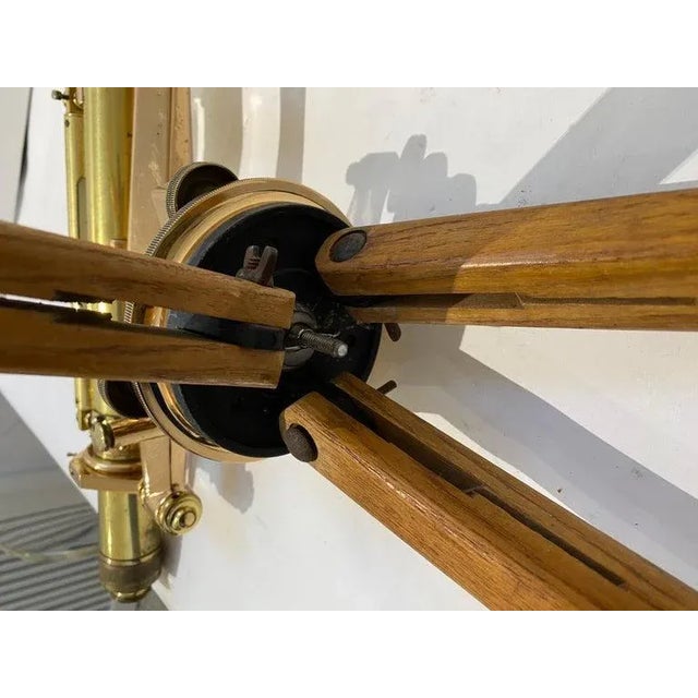 Surveyer's Transit 1953 Keuffel & Esser on Outdoor Wood Tripod For Sale In Miami - Image 6 of 13