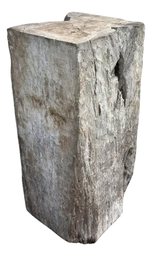 Solid Teak Wood Pedestal, Wonderful Age Related Patina, Modern Organic