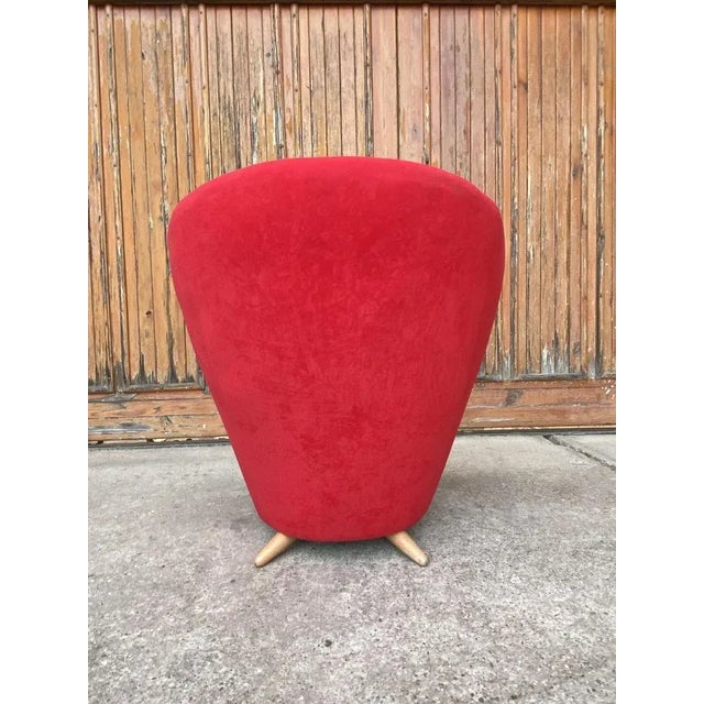 Mid-Century Modern Mid-Century Red Armchair with Special Legs, 1950s For Sale - Image 3 of 6