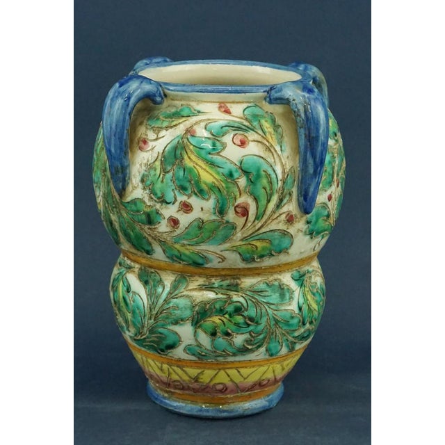 Antique Ceramic Vase with Handles from Fratelli Fanciullacci, 1890s For Sale - Image 5 of 18