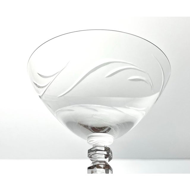 Tiffin Franciscan “Surf” Set of 3 Coupe Champagne Glasses For Sale In Dallas - Image 6 of 6