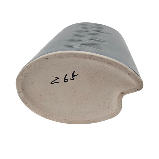 Mid-Century Modern Brutalist Ceramic Vase Geometric Relief 11.75" For Sale - Image 12 of 12