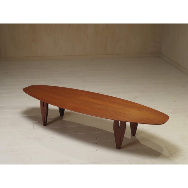 Brown Mid-Century Danish Surfboard Coffee Table, 1960 For Sale - Image 8 of 8