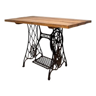Vintage English Cast Iron Sewing Machine Base Table, 1900s For Sale