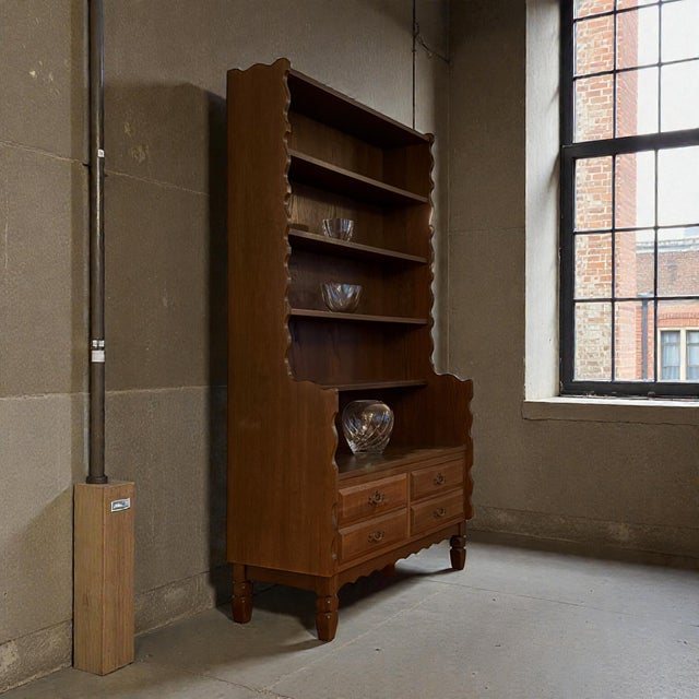 Open Oak Bookcase with Lower Drawers For Sale - Image 3 of 6