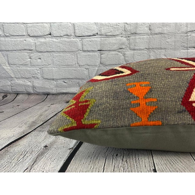 16 x 24 Kilim Pillow Turkish Cushion Golden Gate Comfort Pillow Cushion Cover For Sale - Image 4 of 4