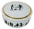 Vintage Limoges Porcelain Lidded Box Black White Parisian Silhouette 1980s For Sale
