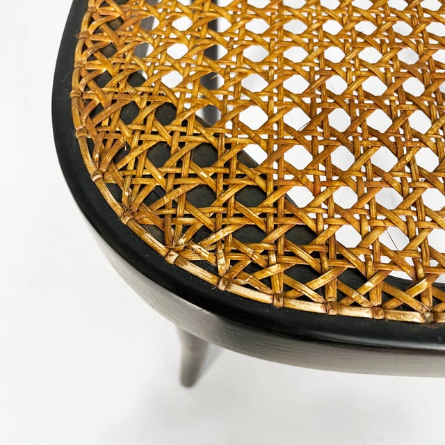 Wood Czechoslovak Modern Straw and Black Wood Chairs 811 by Joseph Hoffmann for Drevounia, 1980s, Set of 6 For Sale - Image 7 of 15