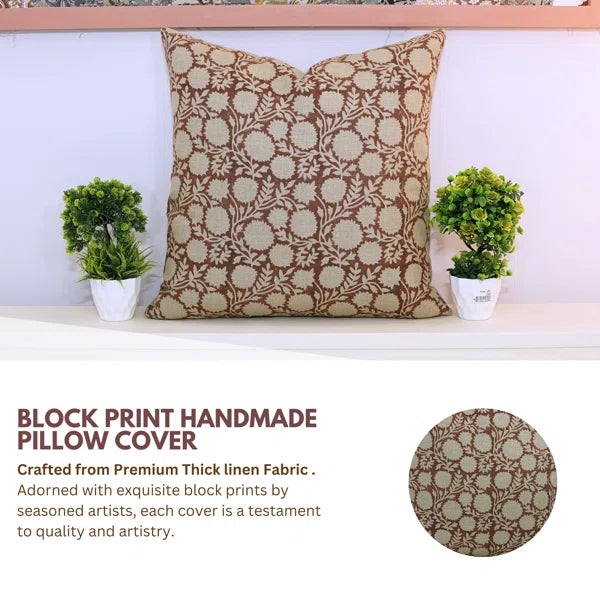 Add a touch of timeless elegance to your space with the Fabdivine handmade block print cushion cover. Crafted from premium...