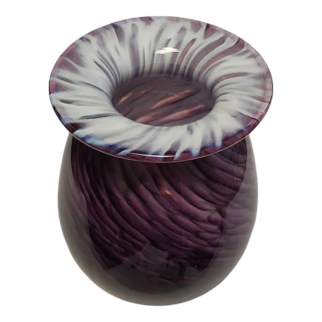 Vintage Alum Bay Isle of Wight Swirl Glass Vase For Sale