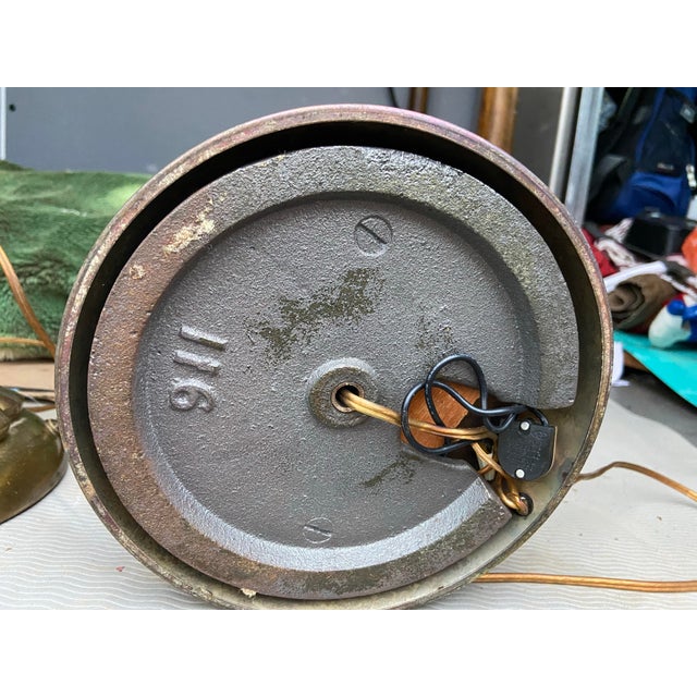 1950s 1950s Rembrandt Masterpiece Collection Brass Swirl Table Lamps Milk Glass Diffuser a Pair For Sale - Image 5 of 12