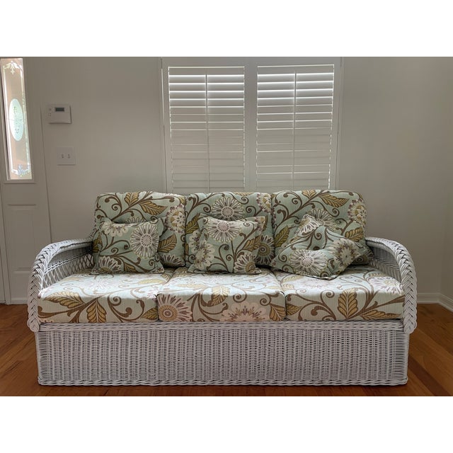 Henry Link White Wicker Loveseat & Sleeper Sofa Chairish