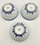 1970s 1970s Tienshan Chinese Rice Grain Coupe Soup Bowls Blue & White Chrysanthemum 3pc Set For Sale - Image 5 of 8