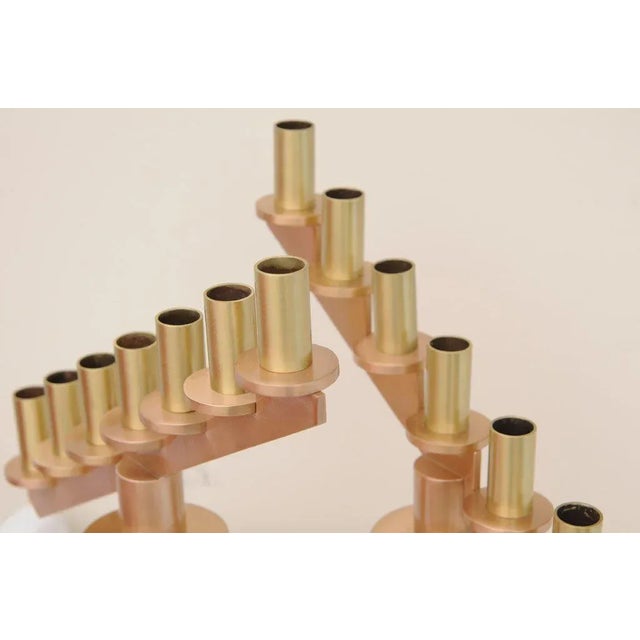 Mid-Century Modern Bronze, Brass and Copper Candelabras Pair Of, One of a KInd For Sale In Miami - Image 6 of 9