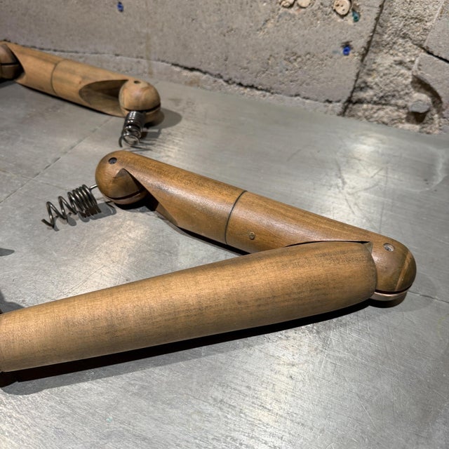For your consideration, a vintage wooden mannequin arms set. It features multiple articulated joints, a carved hand with...
