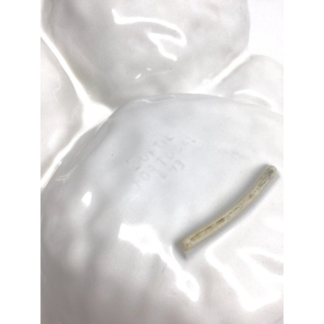 Subtil Portugal Ceramic White Cabbage Design Divided Serving Bowl For Sale - Image 9 of 9