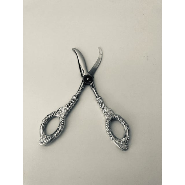 Vintage Sterling Silver Handle Grape Shears / Scissors For Sale - Image 4 of 5