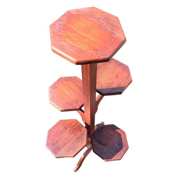 1970s Vintage 1970s Wooden Multi-Tier Plant Stand For Sale - Image 5 of 8