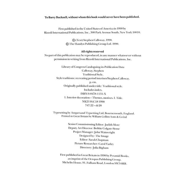 White "Style Traditions: Recreating Period Interiors" 1990 Calloway, Stephen and Jones, Stephen For Sale - Image 8 of 9