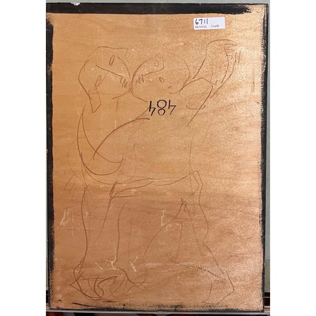 Mark Kanovich, Judaica Painting w Sculpture Terra Cotta Jewish Couple Israeli Artist Kanovich For Sale - Image 10 of 13