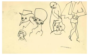 Mino Maccari, Jolly, Ink Drawing, 1930s