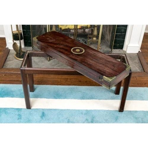 19th Century Antique English Mahogany Box on Custom Stand For Sale - Image 5 of 6