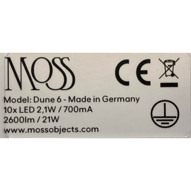 Dune 6 Curve Chandelier with Silver Anodized Shades by Daniel Becker For Sale - Image 13 of 14